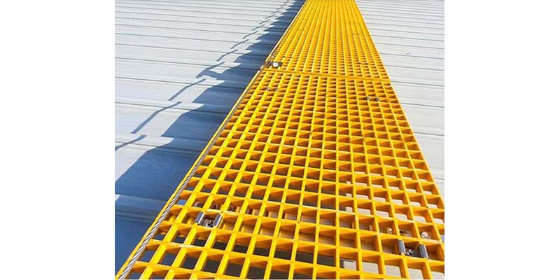 Fiberglass safety grating for solar farm pathways