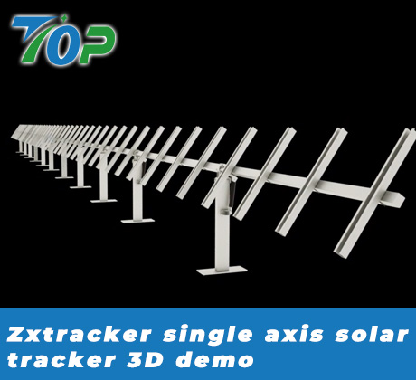 zxtracker 単軸ソーラー トラッカー 3D デモ